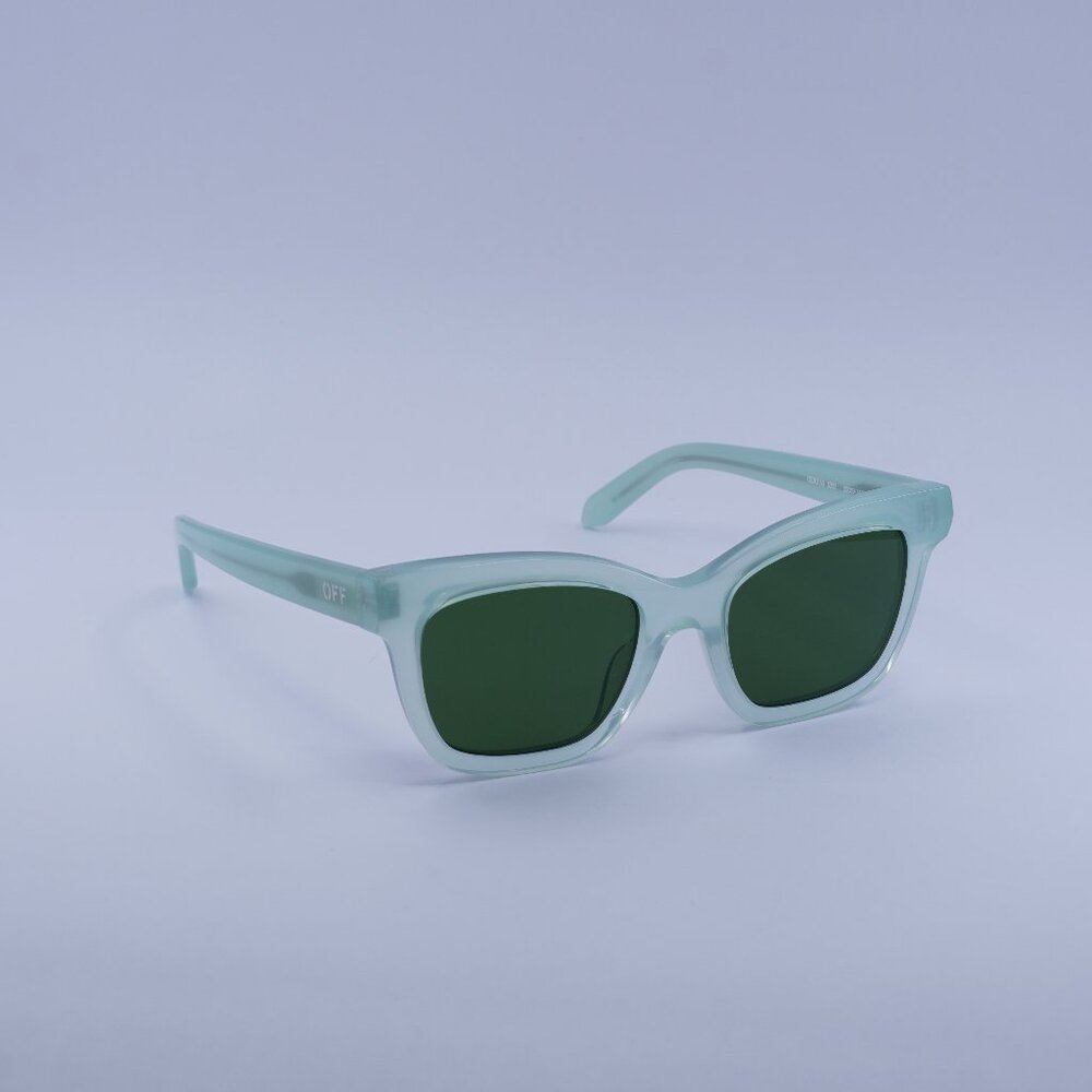 Off-White OERI143 LINCOLN 5355 Sunglasses Sage Square Frame, Green Lenses